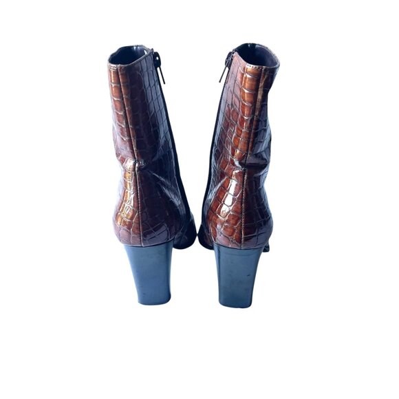 Golden Brown Croc Gator 90s Boots - 7.5 - Picture 5 of 8